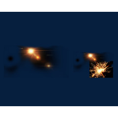 黄色发光效果元素