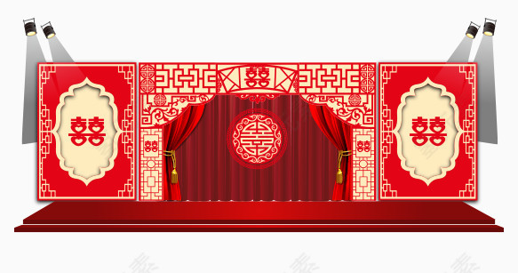 婚庆舞台效果图矢量