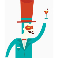 矢量拿着酒杯的小丑