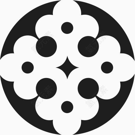 角花底纹花型对称平面图形