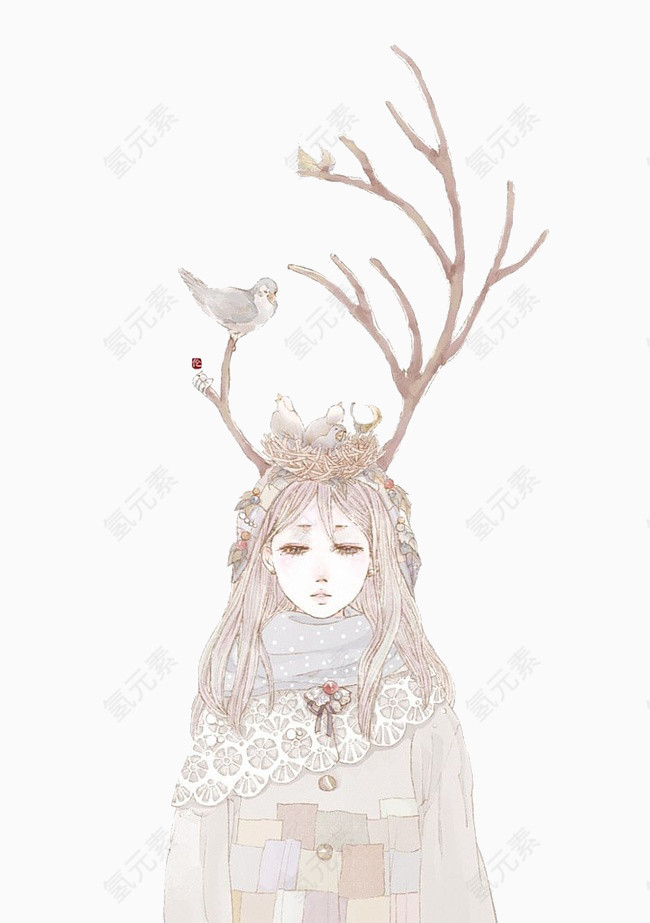 手绘女孩