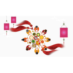 年夜饭团圆宴设计素材