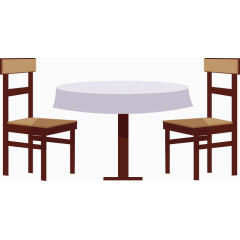 矢量手绘餐桌