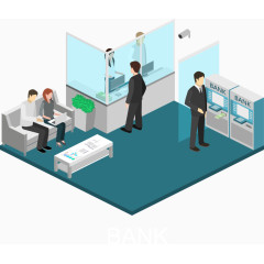 矢量银行场景扁平化