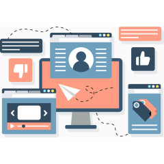 数字营销业务矢量插画