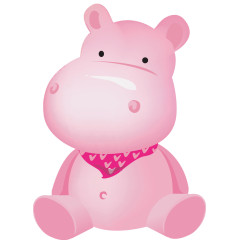 可爱的粉色河马