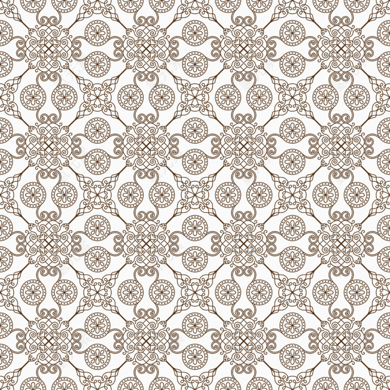 欧式复古花纹墙布墙纸矢量图