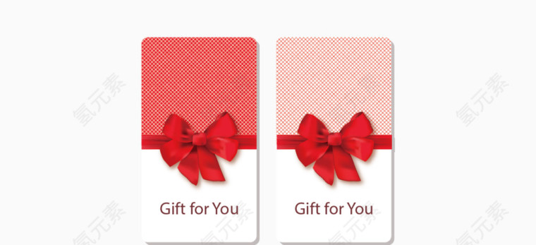 矢量手绘两个蝴蝶结礼品卡