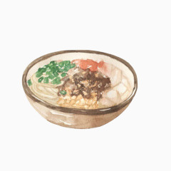 炸酱面手绘画素材图片