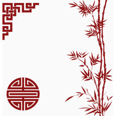 装饰红色竹子春节元素