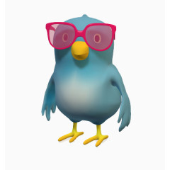 戴眼镜的绿色小鸟