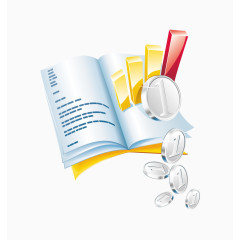 知识书籍硬币渐变矢量