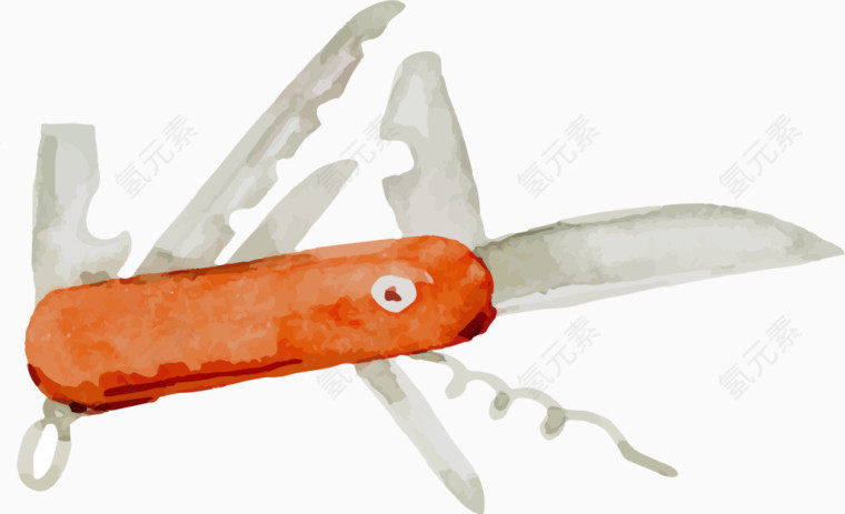 手绘野营物品
