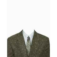 棕色方格西装工作照模板