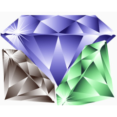 手绘彩色钻石素材