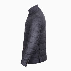 灰色轻柔鹅绒保暖羽绒服