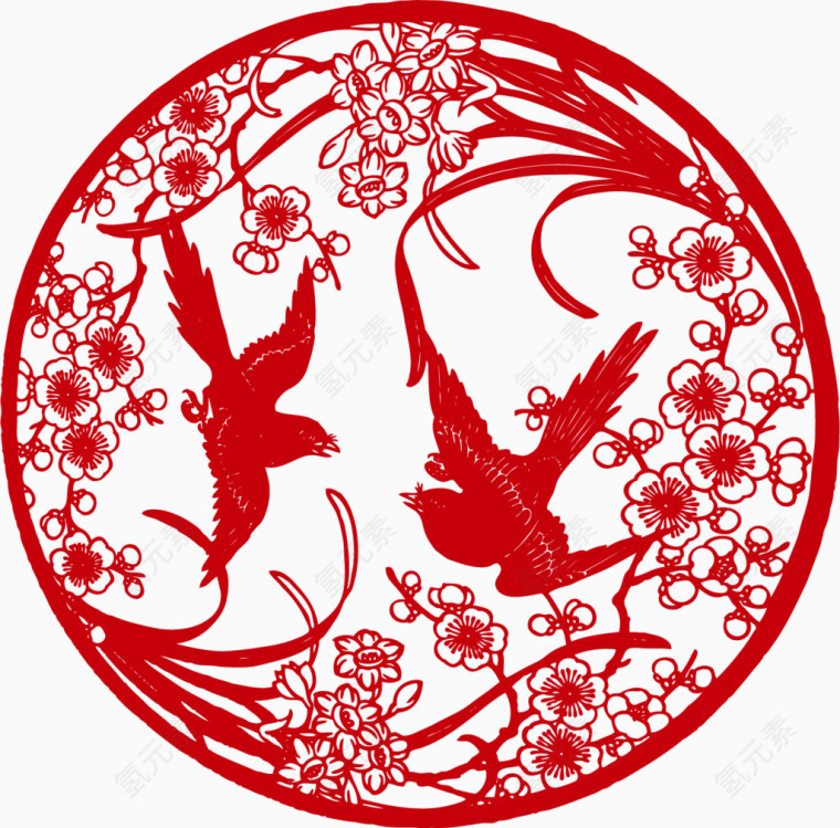 窗花剪纸PNG矢量元素