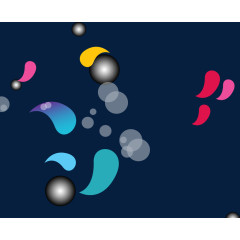 漂浮彩色水珠矢量图