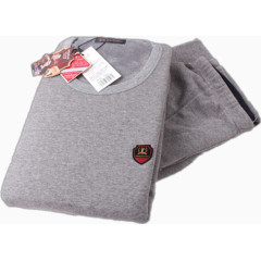 男士灰色保暖内衣套装