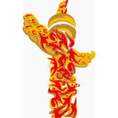 中国传统金黄柱子华表