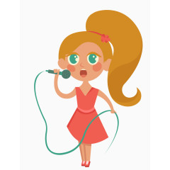 矢量唱歌表演素材