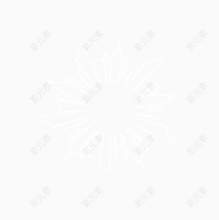 几何城市建筑描边