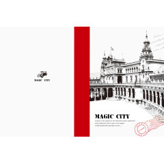 简约手绘欧式建筑物