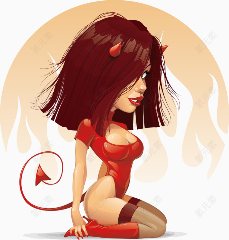 卡通现代绘画美女