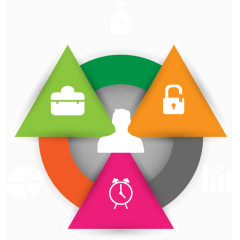 彩色三角分类ppt素材