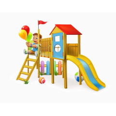 矢量儿童玩耍滑梯素材