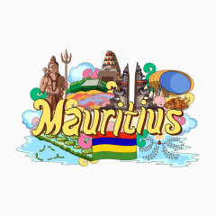 矢量毛里求斯建筑文化旅游宣传