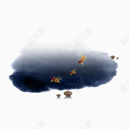 荷叶鱼群图