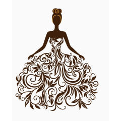 创意婚纱剪影矢量素材