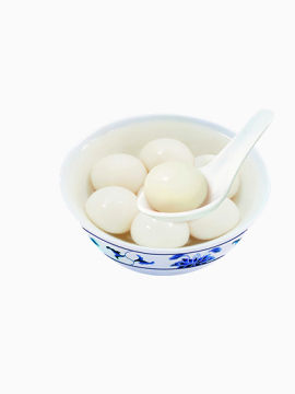 青花瓷碗里的汤圆