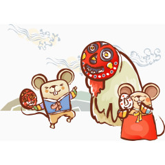 拿面具的矢量老鼠