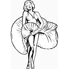 矢量手绘玛丽莲梦露