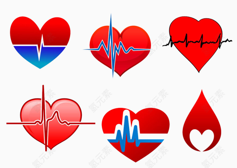 多种爱心形状心跳线