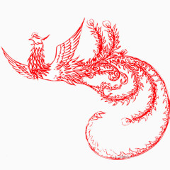 中国风凤凰剪纸