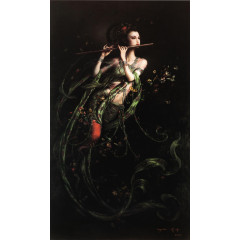 敦煌飞天神话仙女古代人像油画