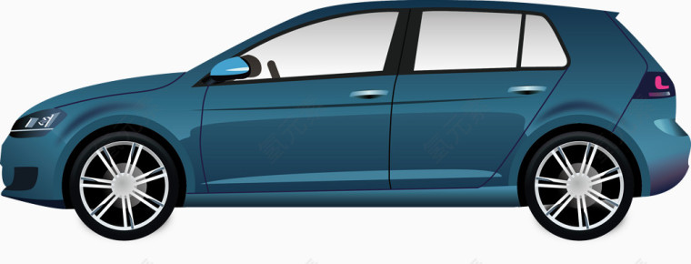 个性定制蓝色轿车