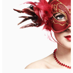 带威尼斯面具的女人