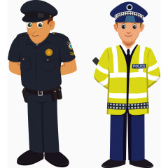 卡通警察交警矢量图