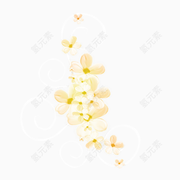 卡通漂浮樱花素材