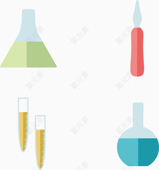 矢量扁平生物研究用品
