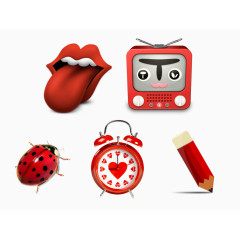 红色生活系列PNG图标