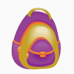 矢量卡通紫色小书包