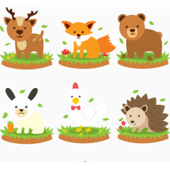 6款可爱动物设计矢量素材