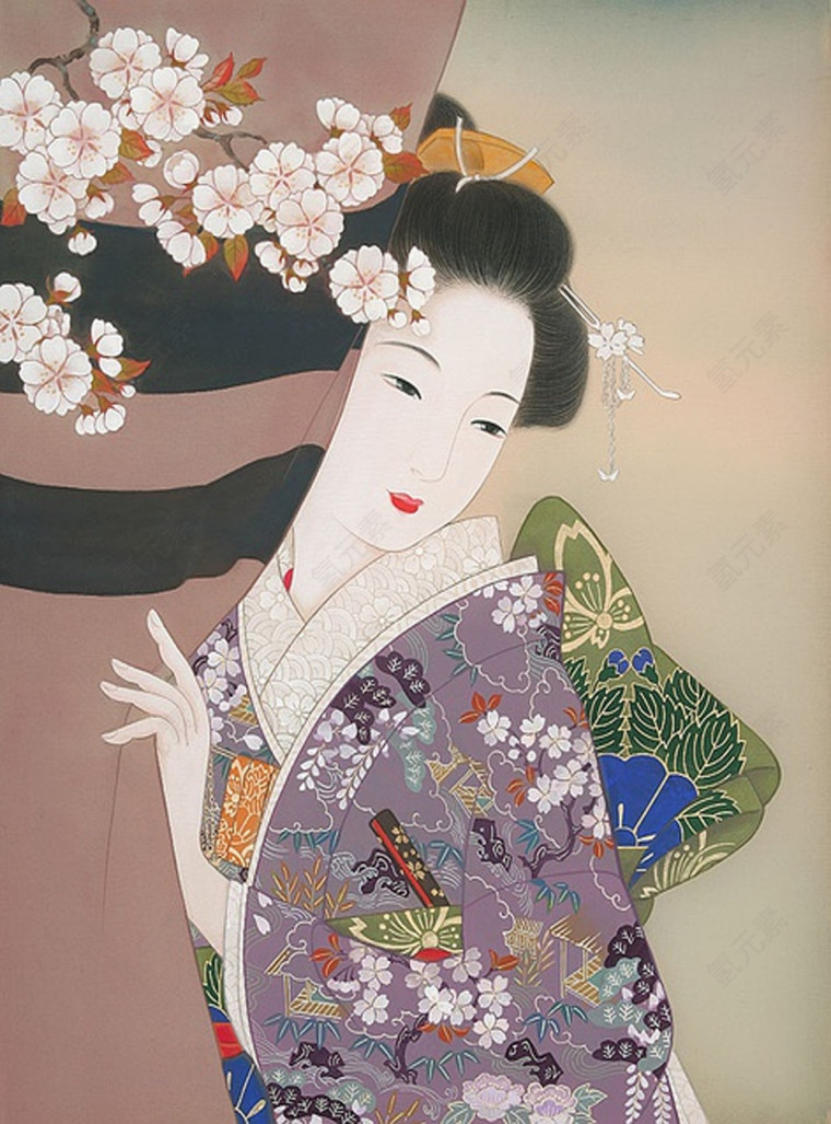 浮世绘仕女日本古代人物