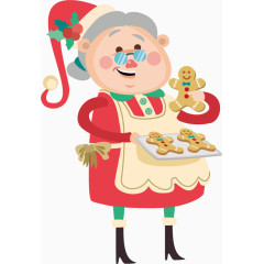 矢量烤姜饼人的老奶奶