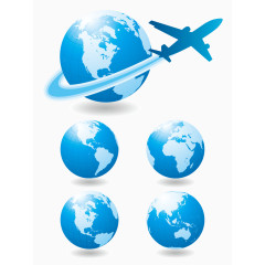 地球和飞机模板下载
